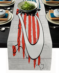 American love map flag Table Runner Place Mats - LeobonZone