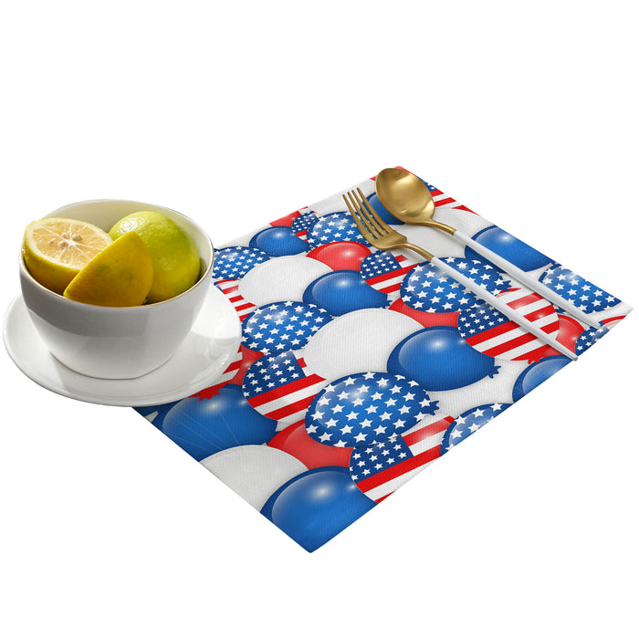 Balloon flag for independence day Personalized Table Placemats - LeobonZone