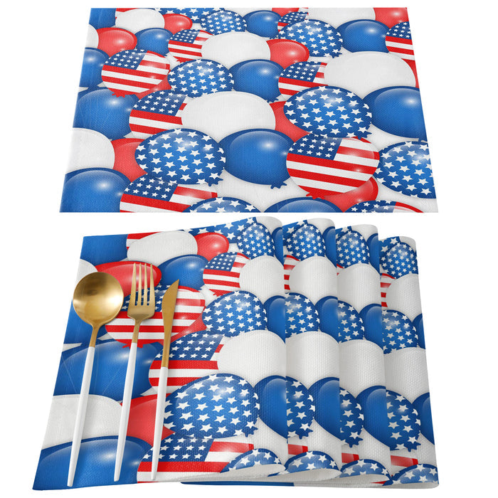 Balloon flag for independence day Personalized Table Placemats - LeobonZone