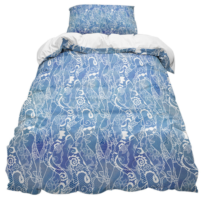 Beautiful Blue Lace comforter sets pillowcase - LeobonZone