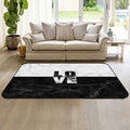 Black and white marble texture Sponge Rillet Rubber Rugs - LeobonZone