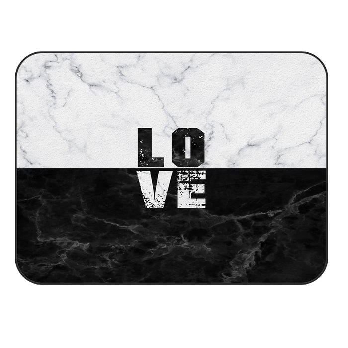 Black and white marble texture Sponge Rillet Rubber Rugs - LeobonZone
