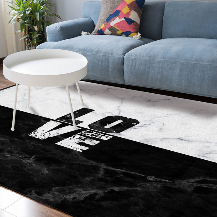 Black and white marble texture Sponge Rillet Rubber Rugs - LeobonZone