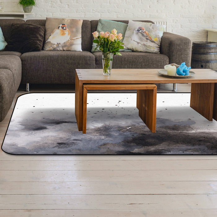 Black Marble light color pattern stone Sponge Rillet Rubber Rugs - LeobonZone