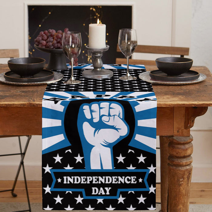 Blue Happy Independence Day Table Runner Place Mats - LeobonZone