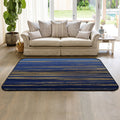 Blue Marbling yellow lines Sponge Rillet Rubber Rugs - LeobonZone