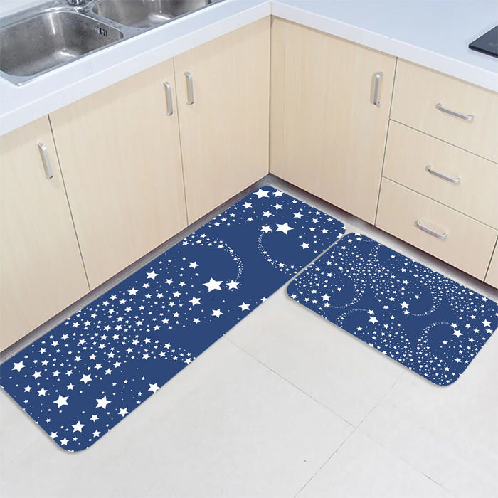 Blue meteor Circular Angle Felt Carpets Two piece set - LeobonZone