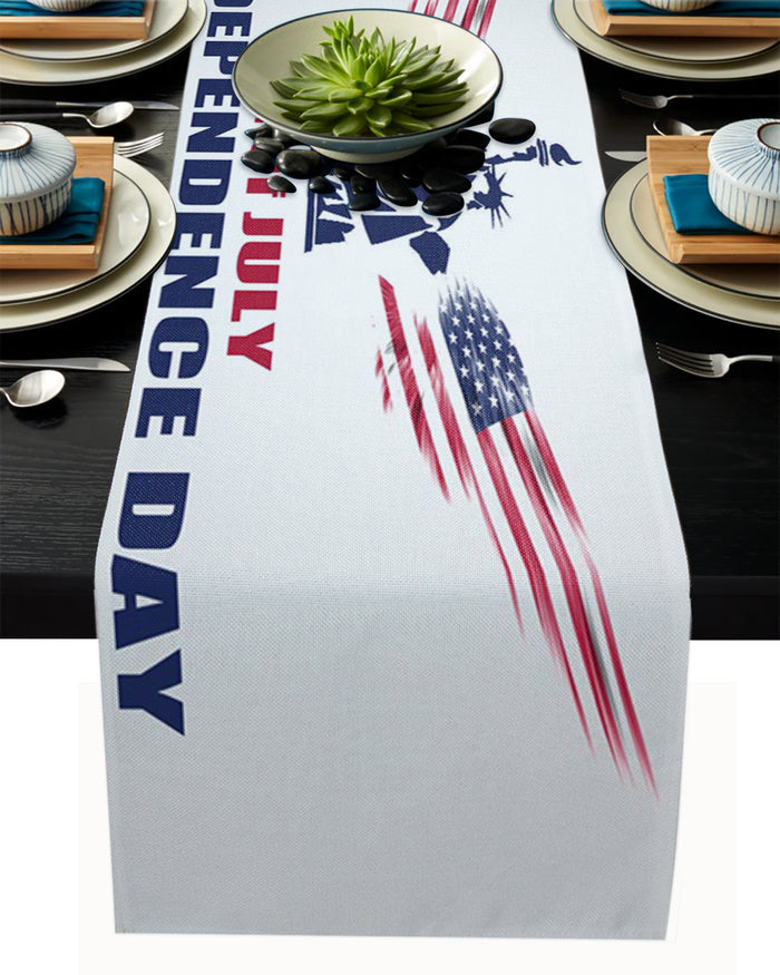 Date of Independence Day Statue of Liberty Table Runner Place Mats - LeobonZone