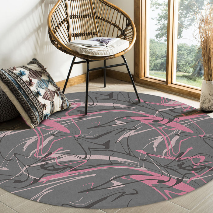 Dazzling Lines Circular Felt Rugs - LeobonZone