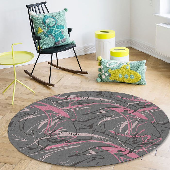 Dazzling Lines Circular Felt Rugs - LeobonZone