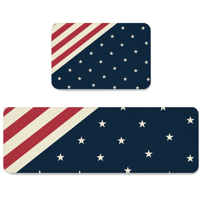 Flag of the United States Circular Angle Felt Carpets Two piece set - LeobonZone