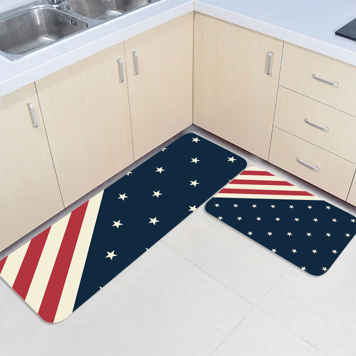 Flag of the United States Circular Angle Felt Carpets Two piece set - LeobonZone