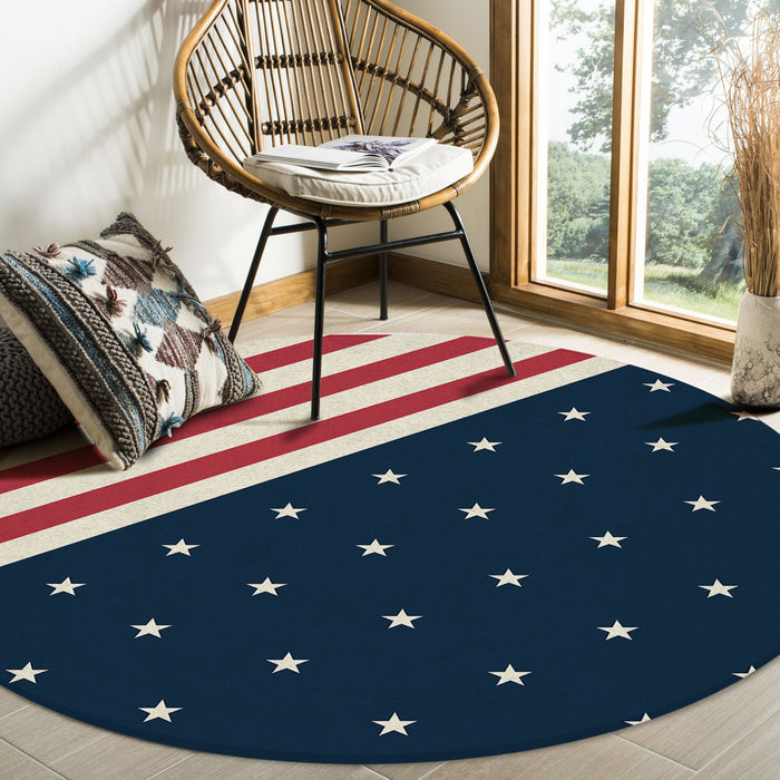 Flag of the United States Circular Felt Rugs - LeobonZone