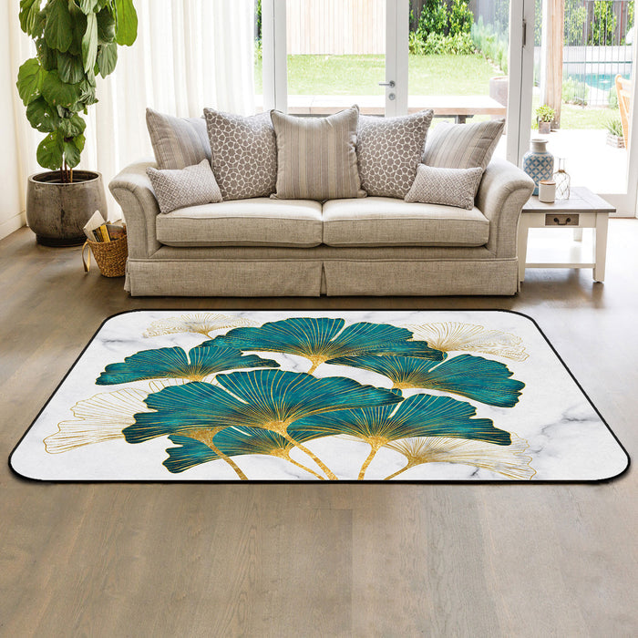 Ginkgo leaf marble texture Sponge Rillet Rubber Rugs - LeobonZone