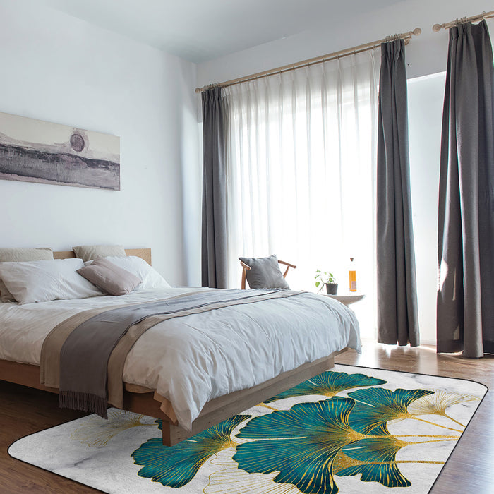 Ginkgo leaf marble texture Sponge Rillet Rubber Rugs - LeobonZone