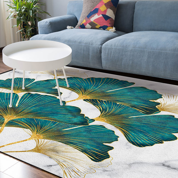 Ginkgo leaf marble texture Sponge Rillet Rubber Rugs - LeobonZone