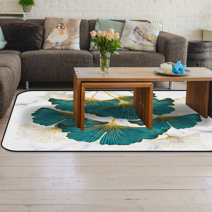 Ginkgo leaf marble texture Sponge Rillet Rubber Rugs - LeobonZone