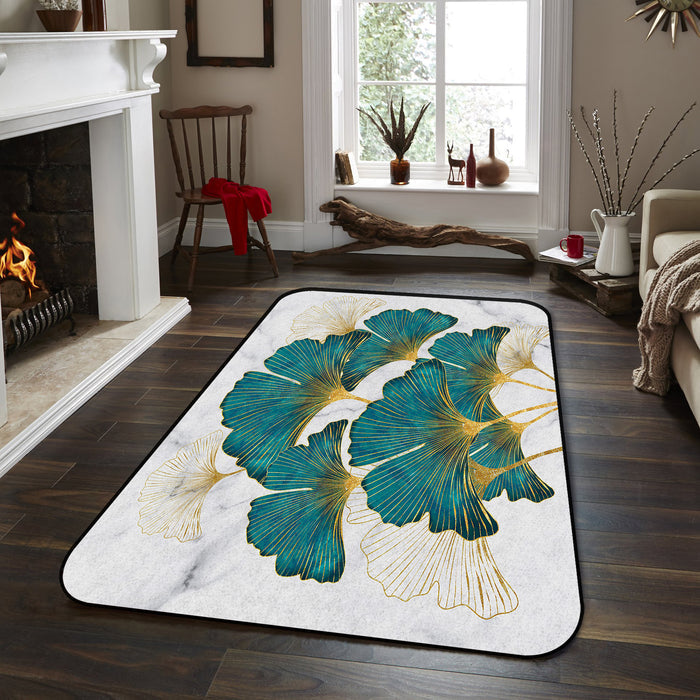 Ginkgo leaf marble texture Sponge Rillet Rubber Rugs - LeobonZone