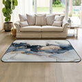 Grey Marble texture Golden line Sponge Rillet Rubber Rugs - LeobonZone