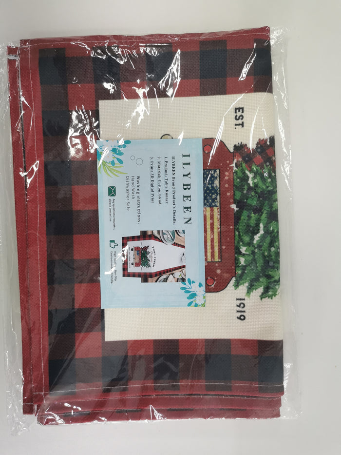 ILYBEEN Red lattice farm fresh style table runner - LeobonZone