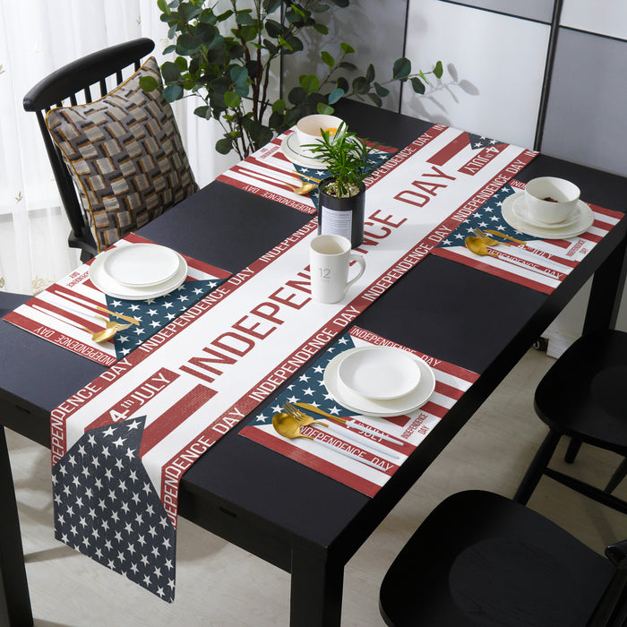 Independence Day Date Table Flag And Table Mat Suit - LeobonZone