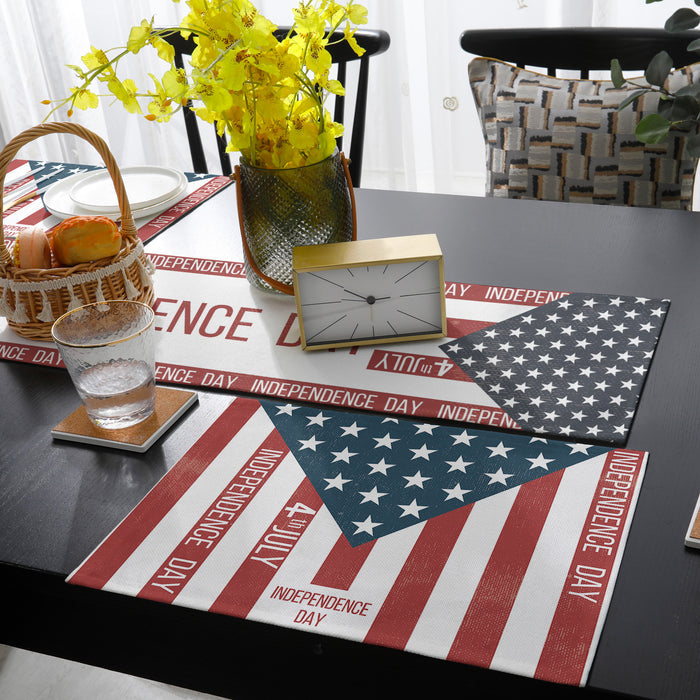 Independence Day Date Table Flag And Table Mat Suit - LeobonZone