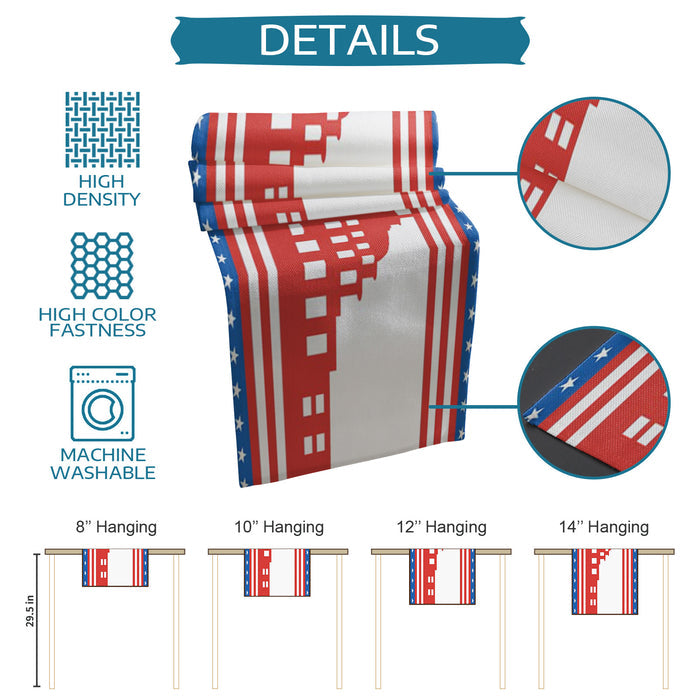 Independence day red building stars Table Runner Place Mats - LeobonZone