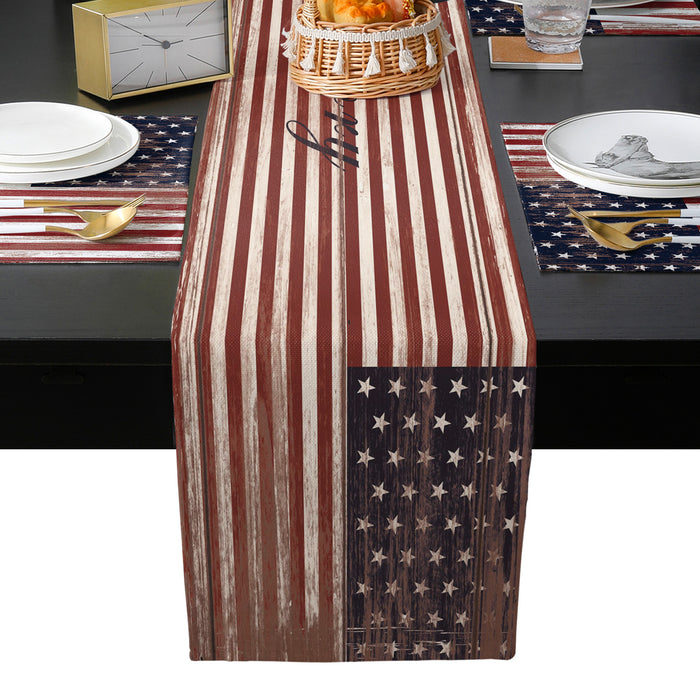Independence day retro American flag Table Flag And Table Mat Suit - LeobonZone