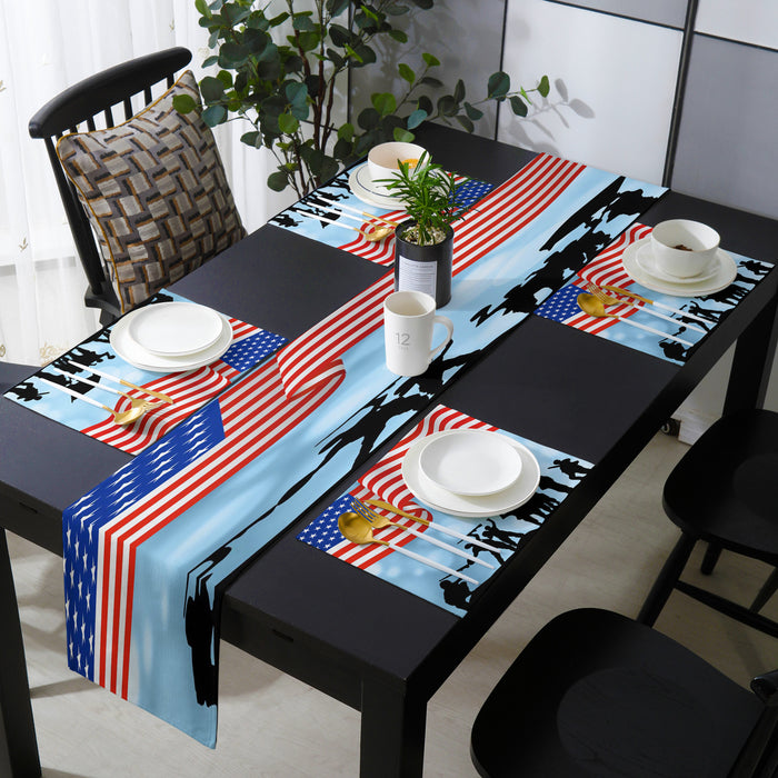 Independence day victory cheers soldiers Table Flag And Table Mat Suit - LeobonZone