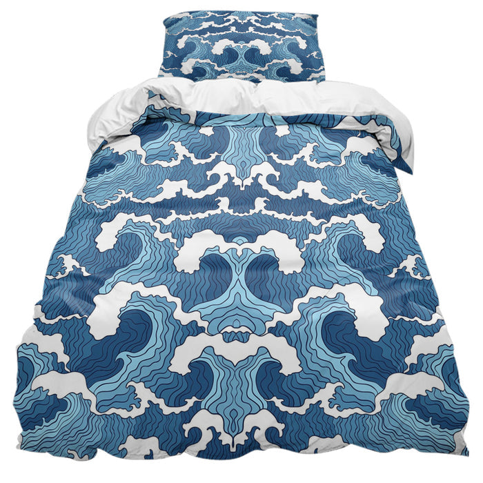 Japanese water wave comforter sets pillowcase - LeobonZone