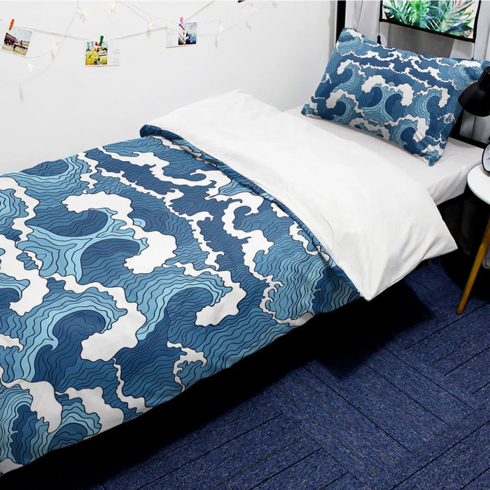 Japanese water wave comforter sets pillowcase - LeobonZone