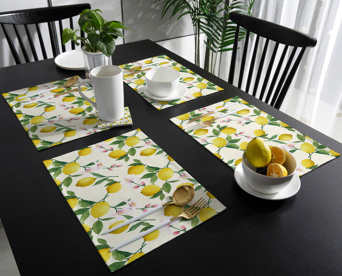 Lemon fruit summer Personalized Table Placemats - LeobonZone