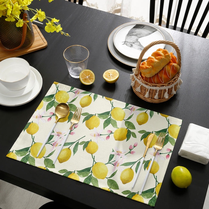 Lemon fruit summer Personalized Table Placemats - LeobonZone