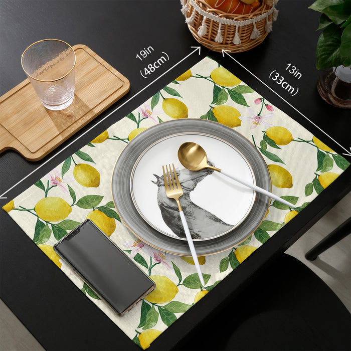 Lemon fruit summer Personalized Table Placemats - LeobonZone