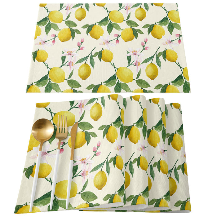 Lemon fruit summer Personalized Table Placemats - LeobonZone