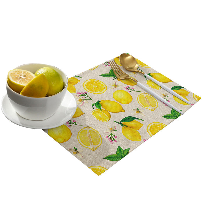 Lemon multi fruit summer Personalized Table Placemats - LeobonZone