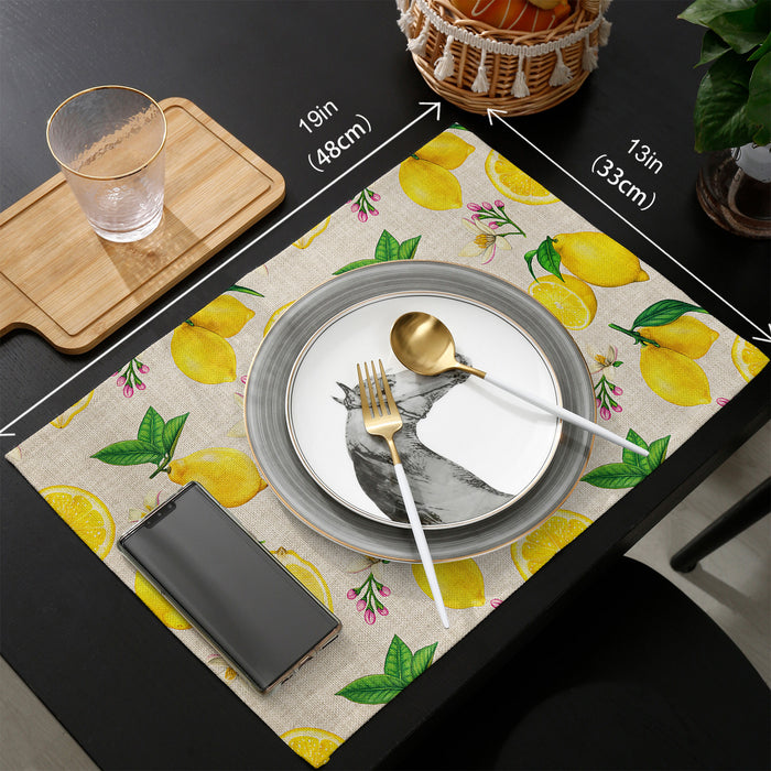 Lemon multi fruit summer Personalized Table Placemats - LeobonZone