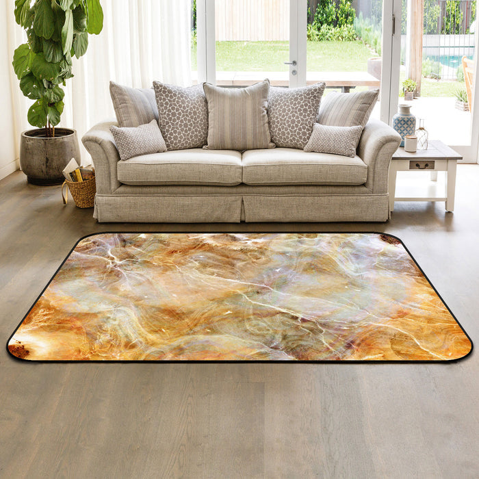 Marble yellow pattern ripple Sponge Rillet Rubber Rugs - LeobonZone