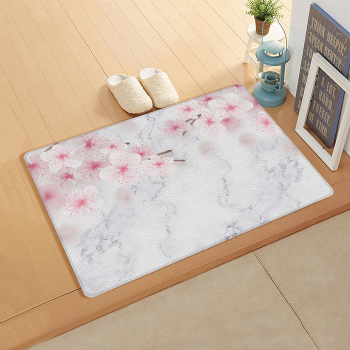 Pink Marble peach blossom Leather Doormat - LeobonZone