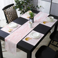 Pink Marble Texture Table Flag And Table Mat Suit - LeobonZone