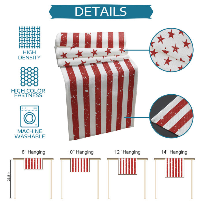 Red and white independence day retro American flag Table Runner Place Mats - LeobonZone