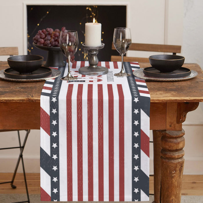 Red USA flag Independence Day Table Runner Place Mats - LeobonZone