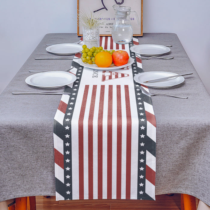 Red USA flag Independence Day Table Runner Place Mats - LeobonZone