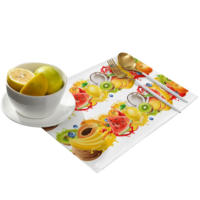 Tropical fruits in summer Personalized Table Placemats - LeobonZone
