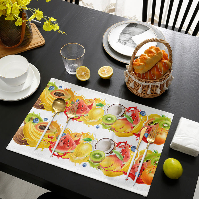 Tropical fruits in summer Personalized Table Placemats - LeobonZone