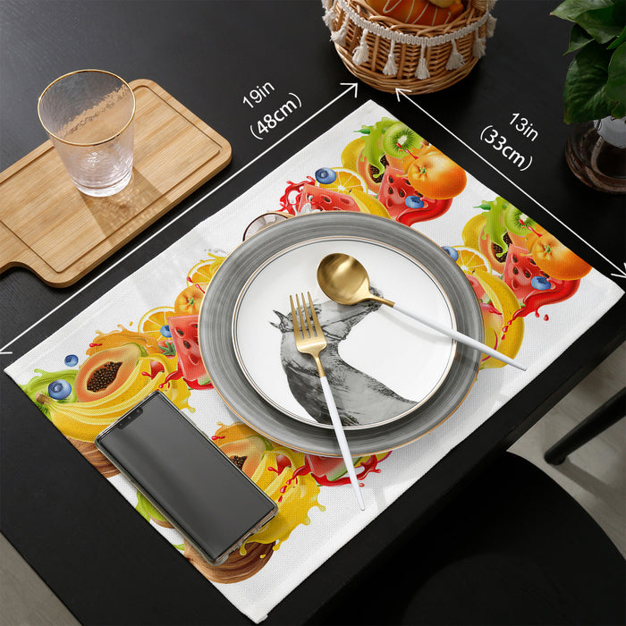 Tropical fruits in summer Personalized Table Placemats - LeobonZone
