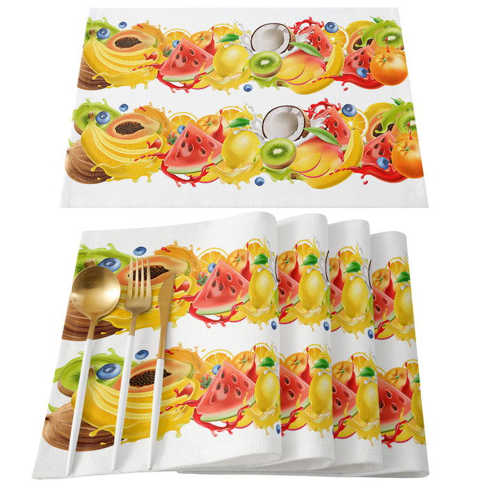 Tropical fruits in summer Personalized Table Placemats - LeobonZone